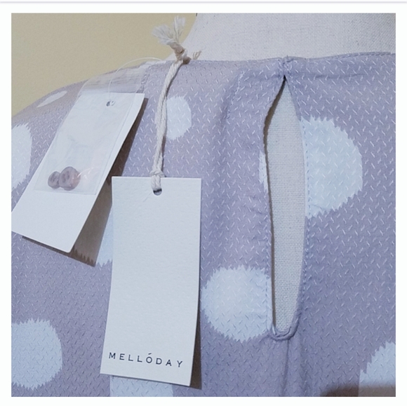 NWT Melloday Gray/Ivory Dotted Top Size XS - Picture 9 of 12
